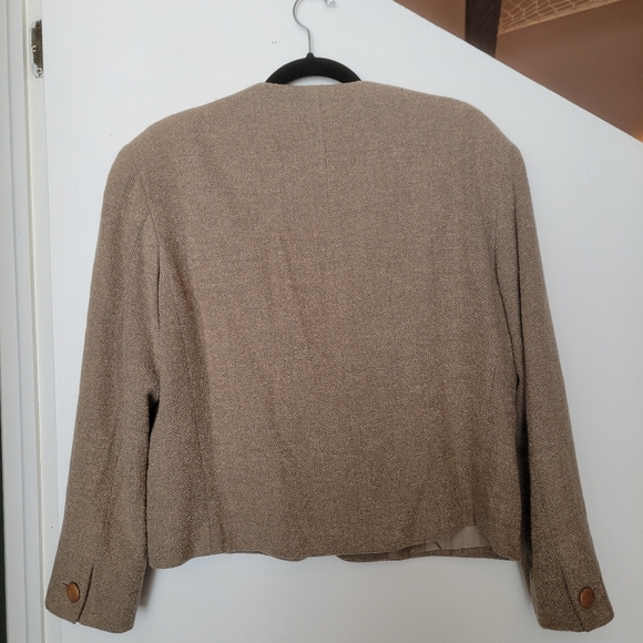 Vintage Max Mara light taupe brown grey wool jacket - Picture 8 of 10